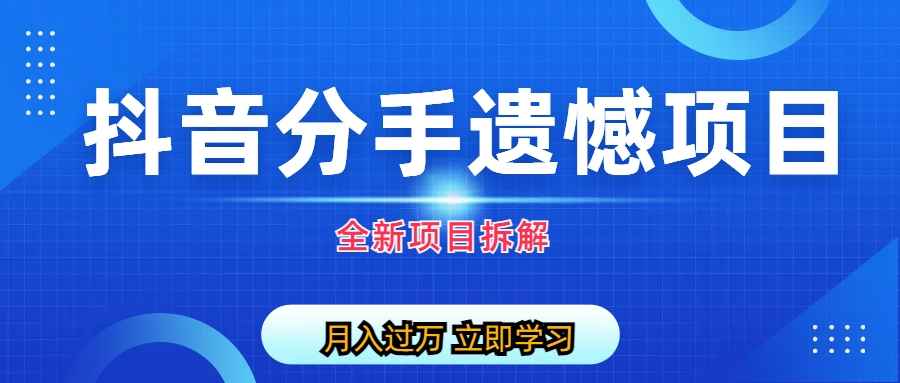 自媒体抖音分手遗憾项目私域项目拆解