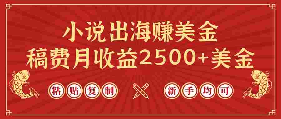 小说出海赚美金，稿费月收益2500+美金，仅需AI粘贴复制，新手也能玩转