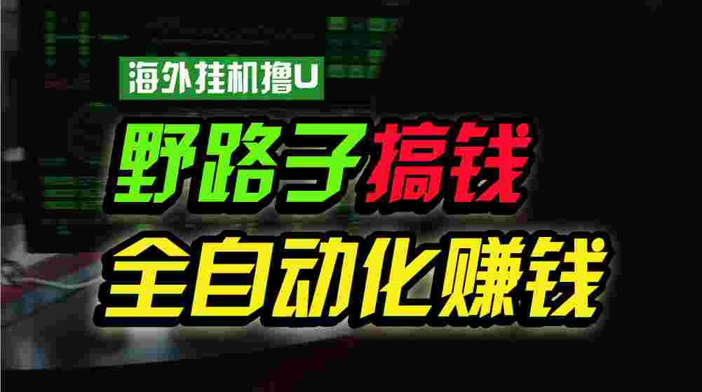 海外挂机撸U新平台，日赚8-15美元，全程无人值守，可批量放大，工作室