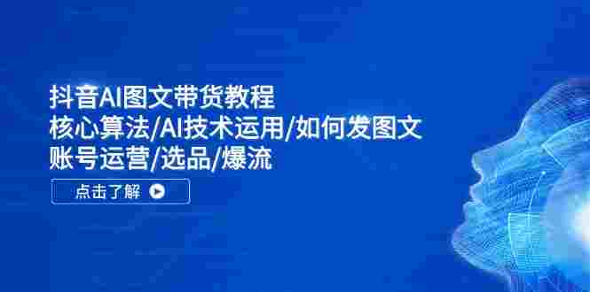 抖音图文带货教程：核心算法/技术运用/如何发图文/账号运营/选品/爆流