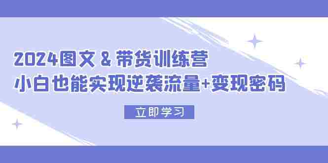 2024 图文+带货训练营，小白也能实现逆袭流量+变现密码